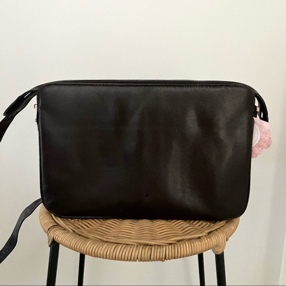 Leather Color Block Patchwork Crossbody Bag - Picture 3 of 4